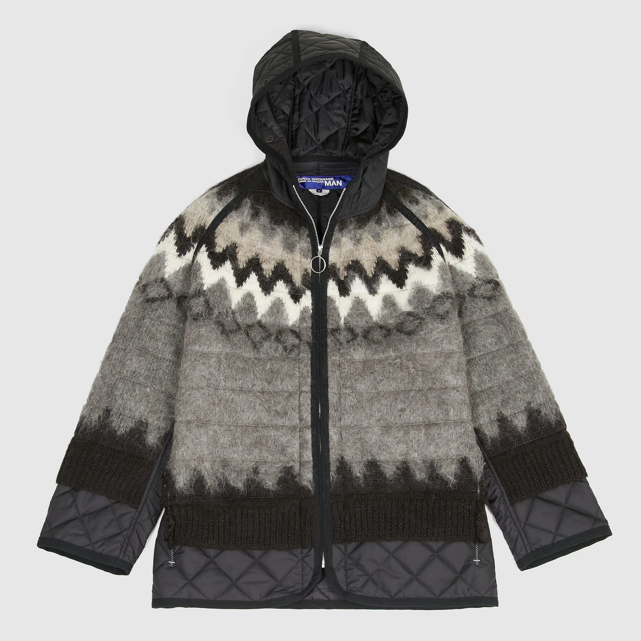 Junya Watanabe Man Native/Quilt Full-Zip Hooded Overshirt Jacket