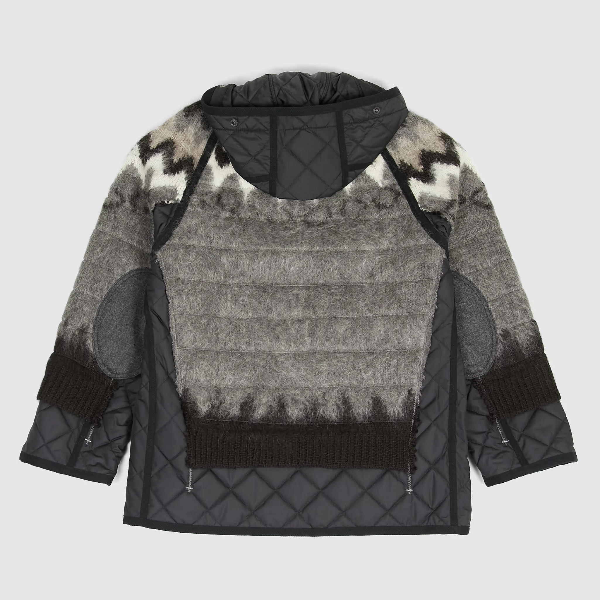 Junya Watanabe Man Native/Quilt Full-Zip Hooded Overshirt Jacket