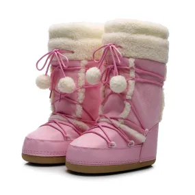 Kawaii Aesthetic Coquette Womens Pink Winter Boots