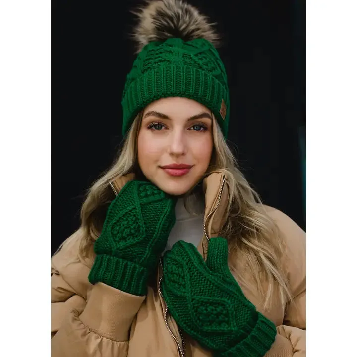 Kelly Green Pom Beanie