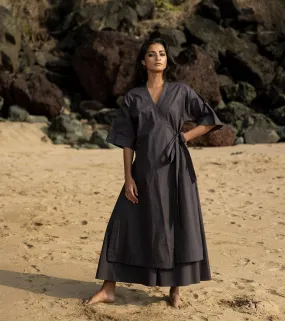 Khara Kapas I  Oh carol I Cotton Ebony Dress Black KK-24-21