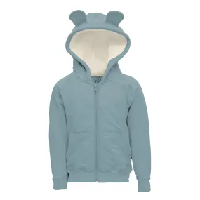 Kickee - Fleece Zip-Front Hoodie with Ears - Stormy Sea