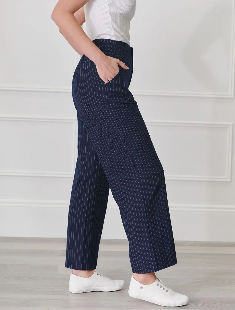 Kirsty Chalk Striped Pant Navy