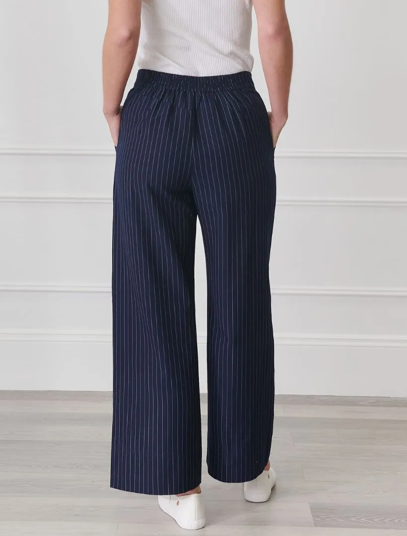 Kirsty Chalk Striped Pant Navy