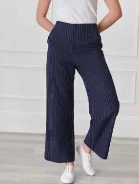 Kirsty Chalk Striped Pant Navy