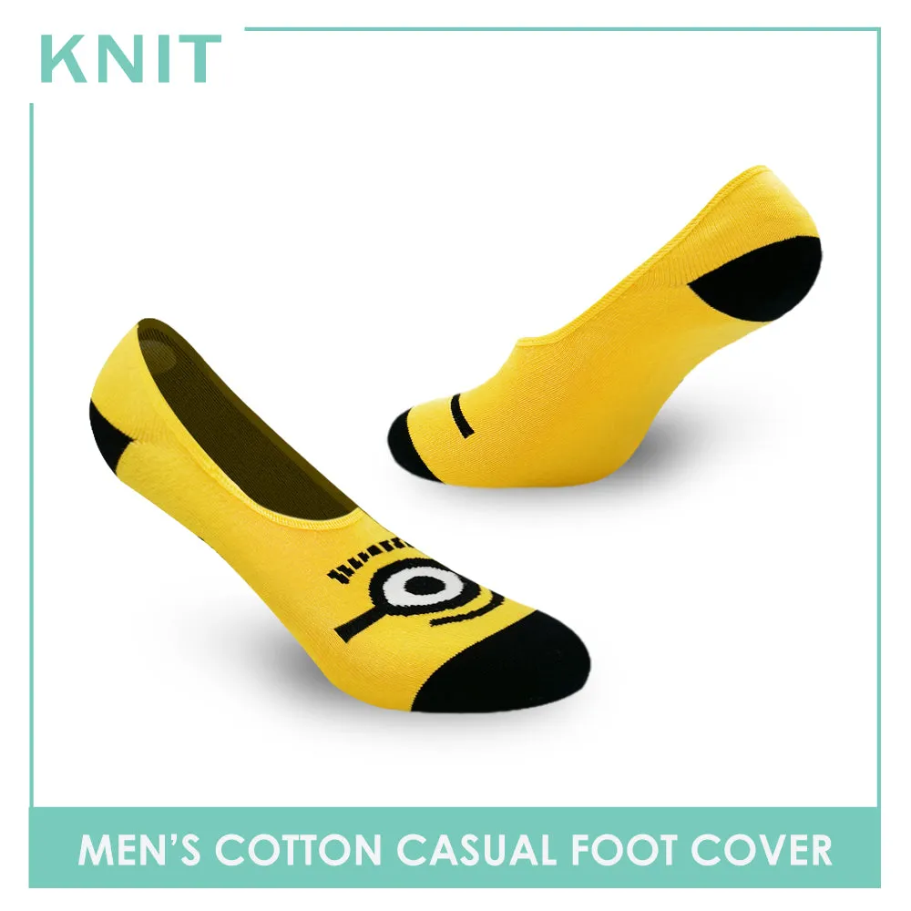 Knit Men's Minions Fashion Printed Cotton Light Performance Foot Cover 1 pair KMDMF9403