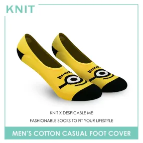 Knit Men's Minions Fashion Printed Cotton Light Performance Foot Cover 1 pair KMDMF9403