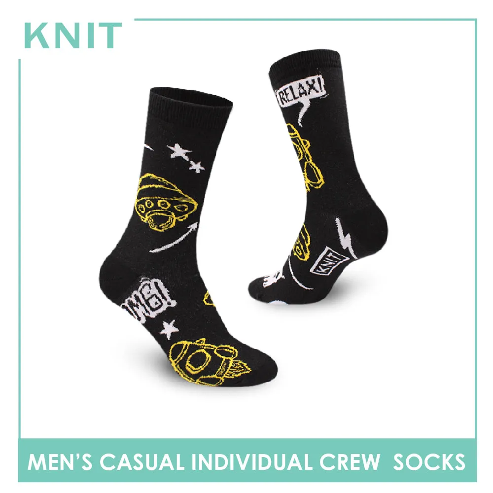 Knit Men's OMG UFO Cotton Light Performance Crew Socks 1 Pair KMC2305