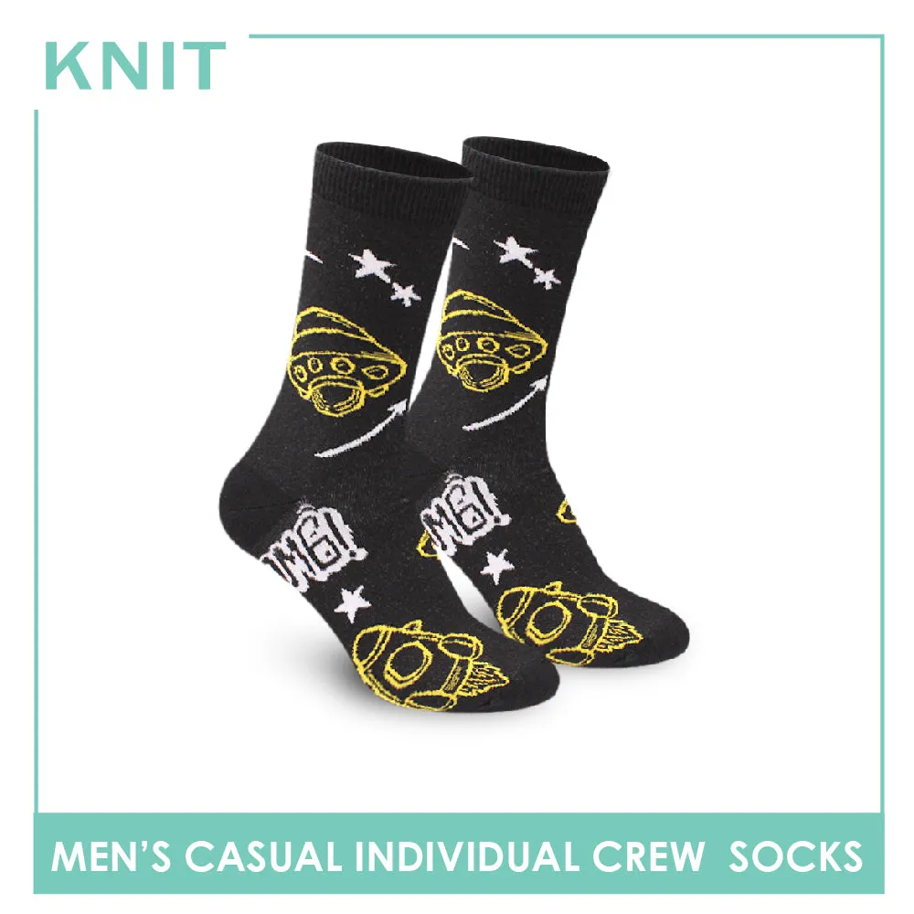 Knit Men's OMG UFO Cotton Light Performance Crew Socks 1 Pair KMC2305
