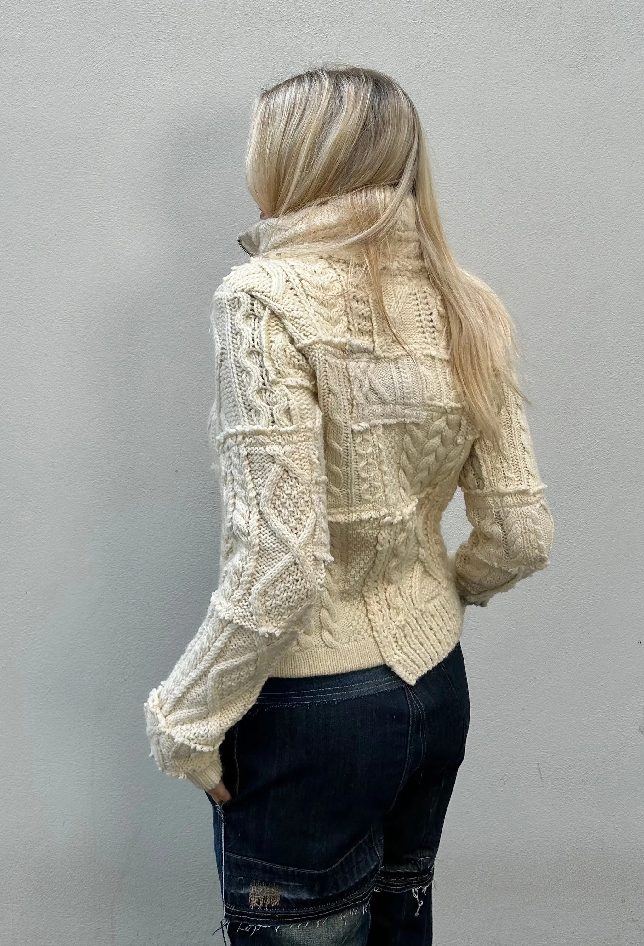 Knitted Cable Zip Up