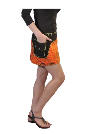 ladies-fashion-multi-color-wrap-round-hippy-popper-skirt-lmn6068
