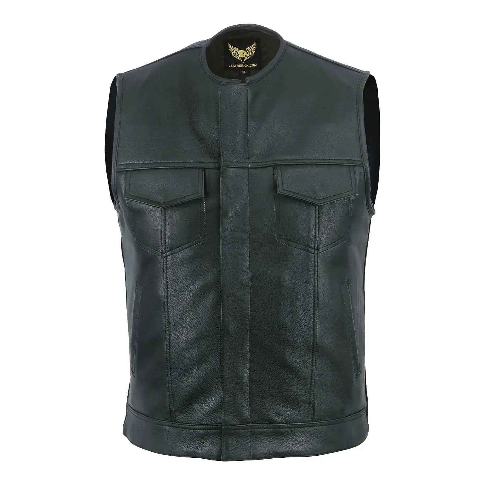 Leatherick Sons Of Anarchy Black Collarless Biker Vest