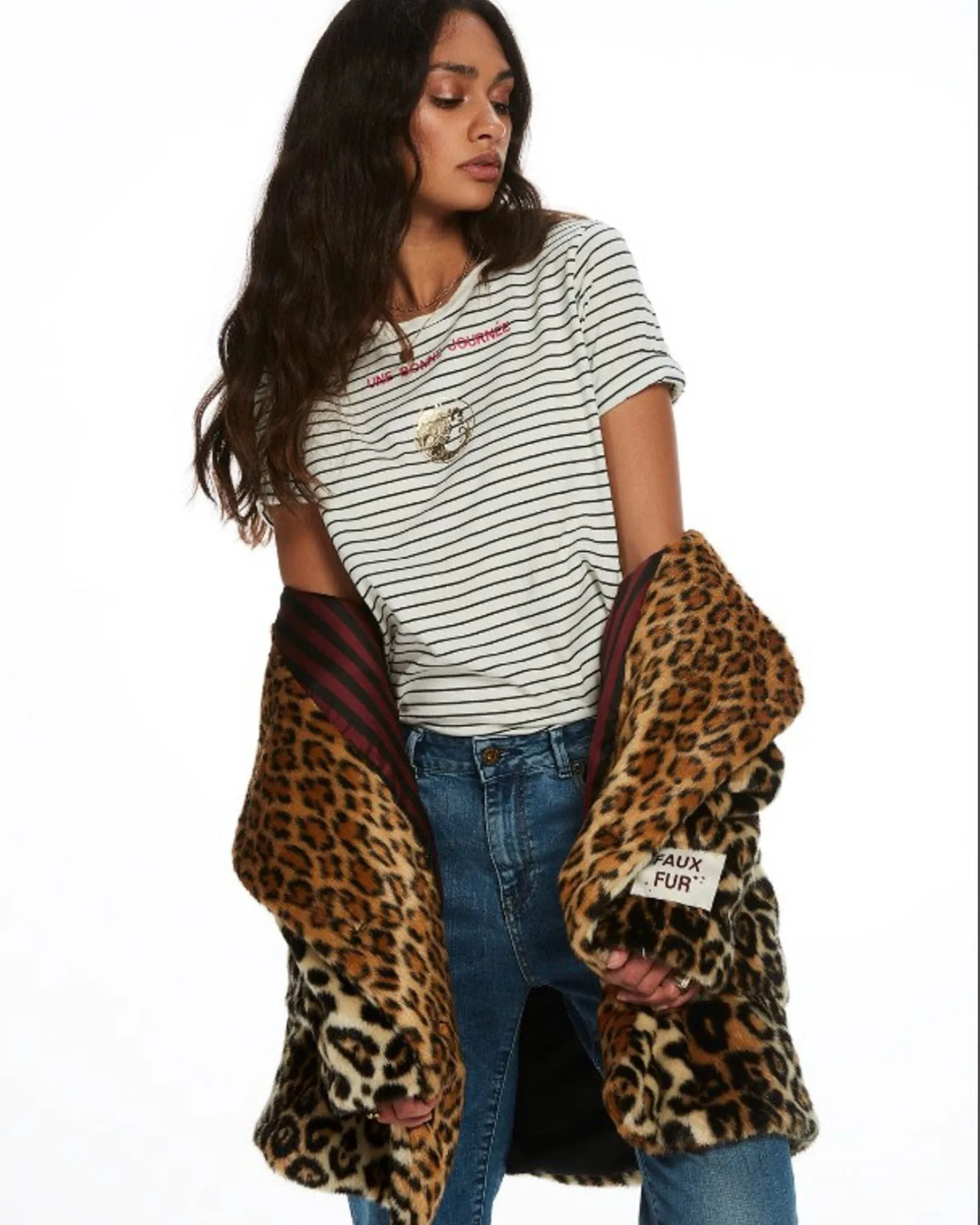 Leopard Print Faux Fur Coat
