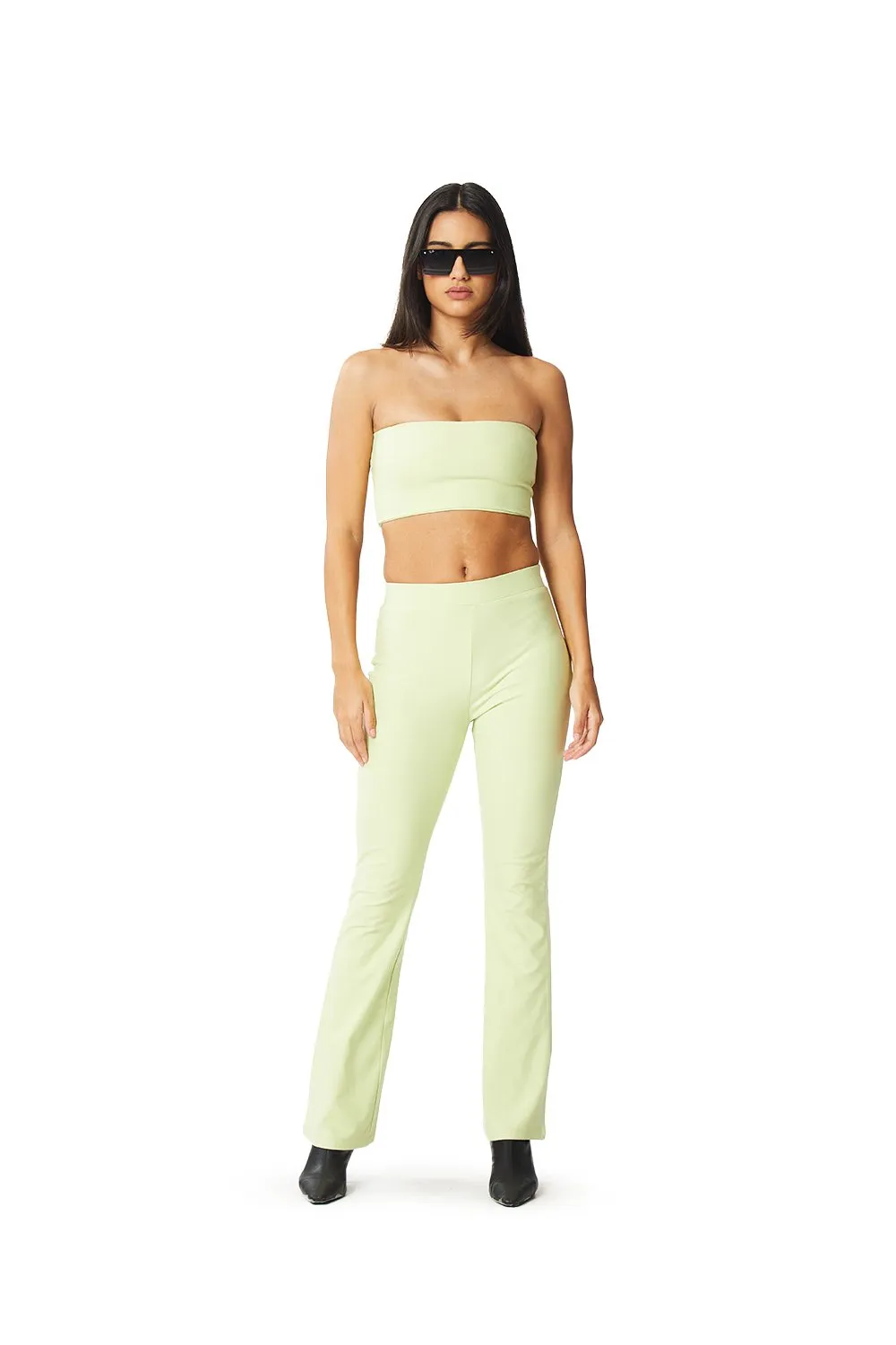Lime Green Flared Up Pants