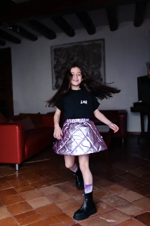 LMH Metallic Lavender Quilted Skirt