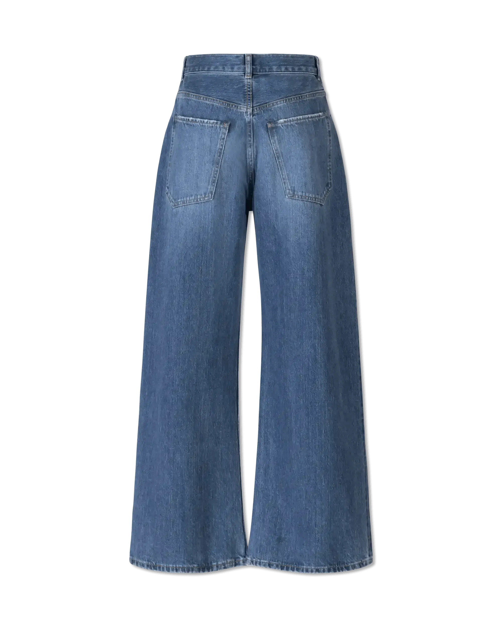Logo Embroidered Wide Leg Jeans