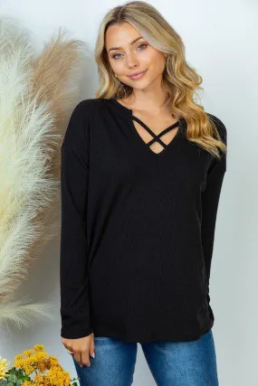 Long Sleeve Solid Knit Top