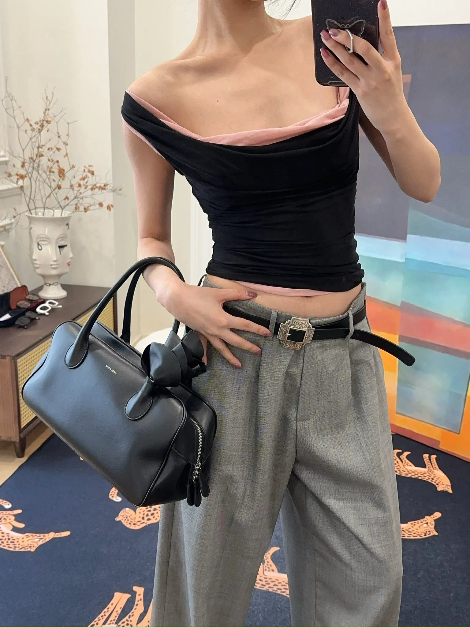 MAGDA BUTRYM Double layer tank top in black