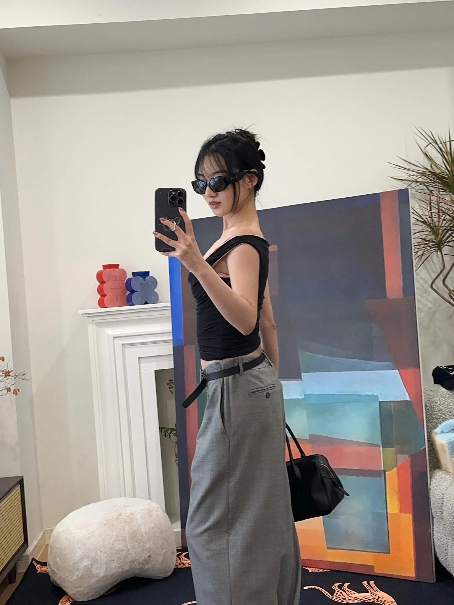 MAGDA BUTRYM Double layer tank top in black