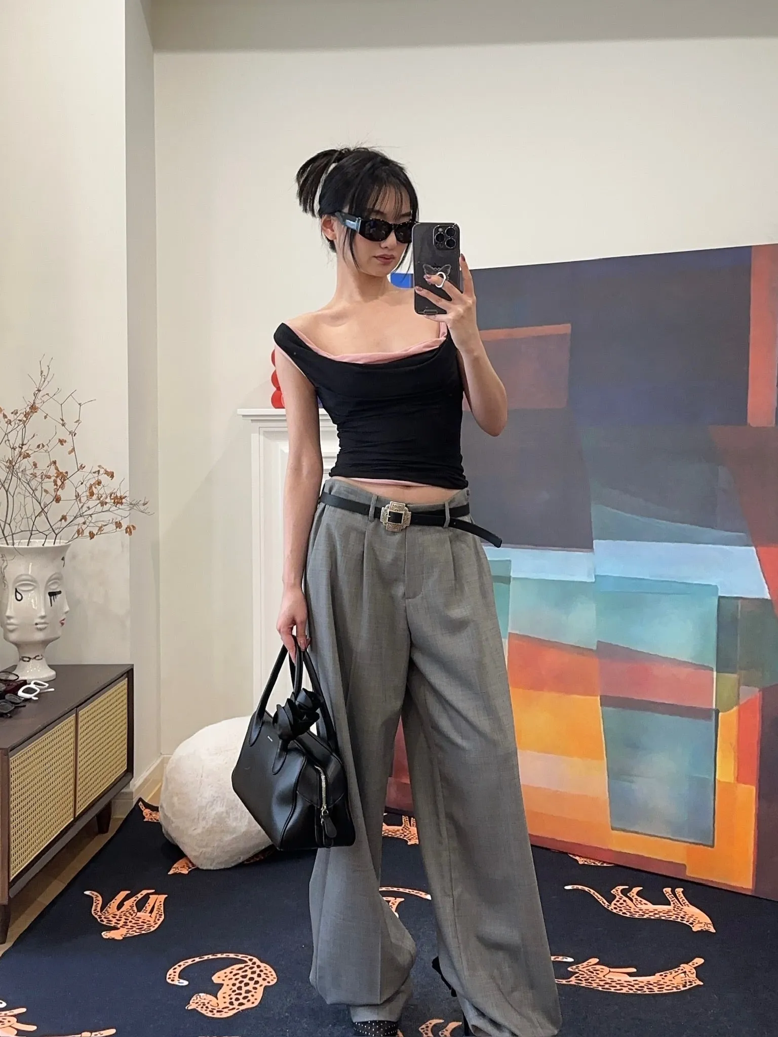 MAGDA BUTRYM Double layer tank top in black