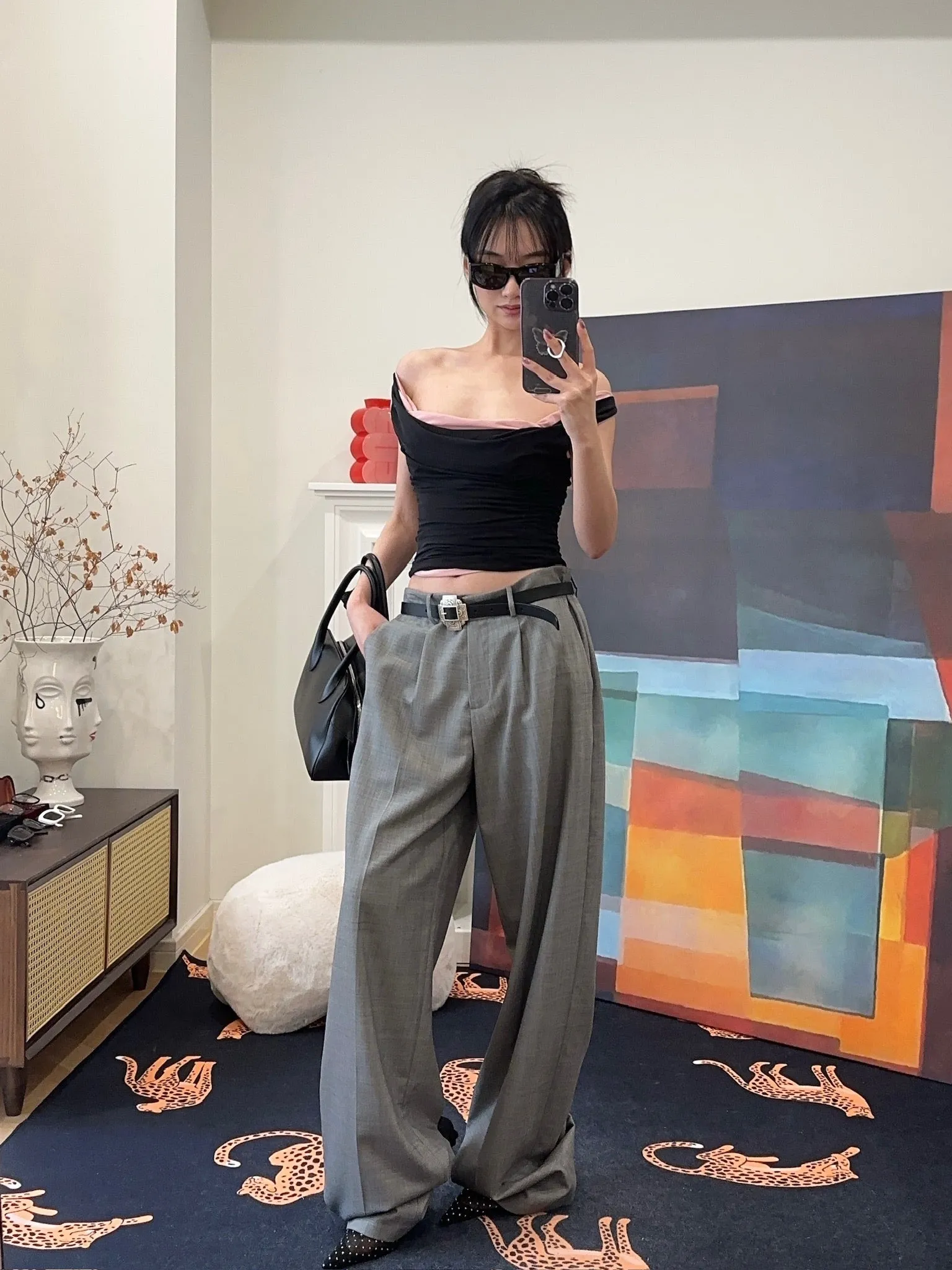 MAGDA BUTRYM Double layer tank top in black