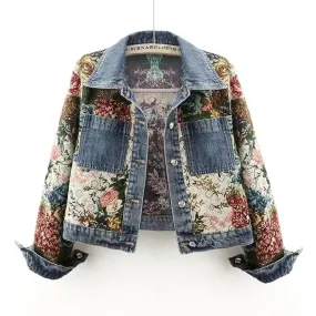Maisie's Floral Print Denim Jacket