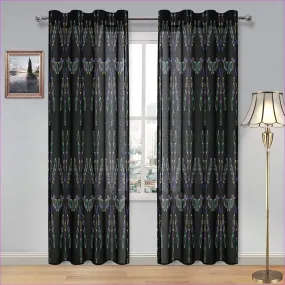 Mandala Black Gauze Curtain 28"x84"