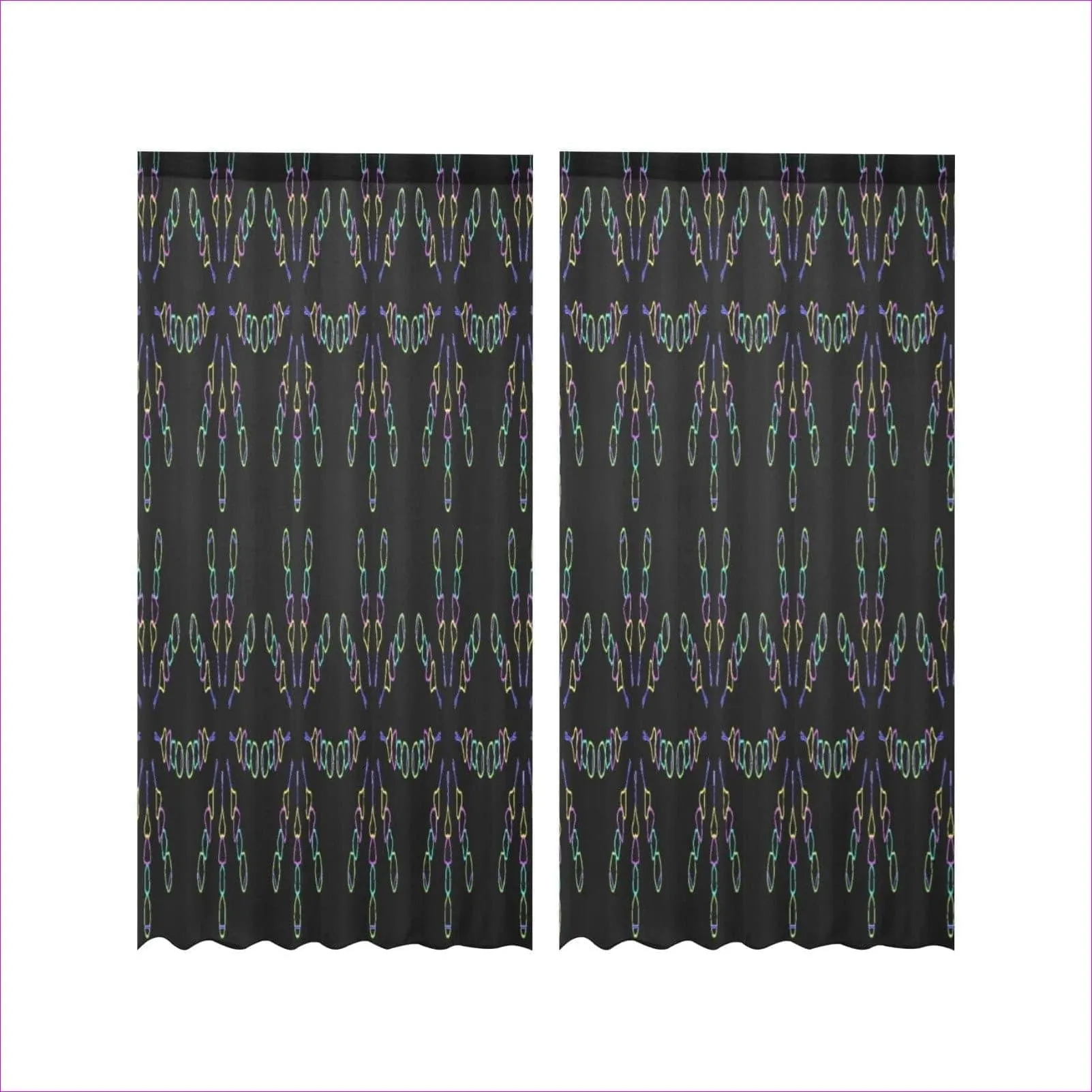 Mandala Black Gauze Curtain 28"x84"