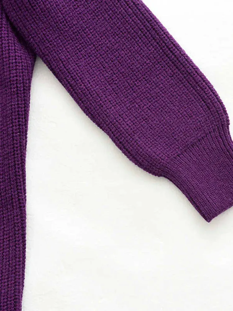Maxi Split  Purple Turtleneck Pullover