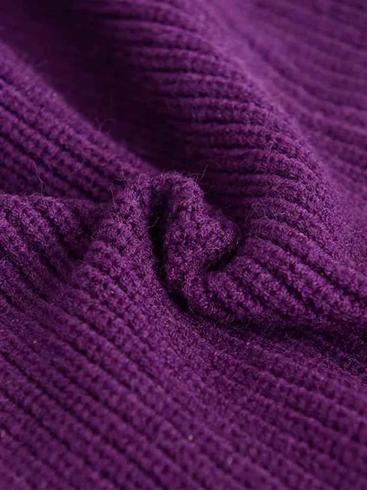 Maxi Split  Purple Turtleneck Pullover