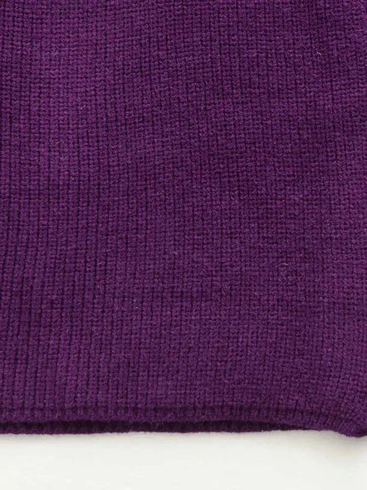 Maxi Split  Purple Turtleneck Pullover