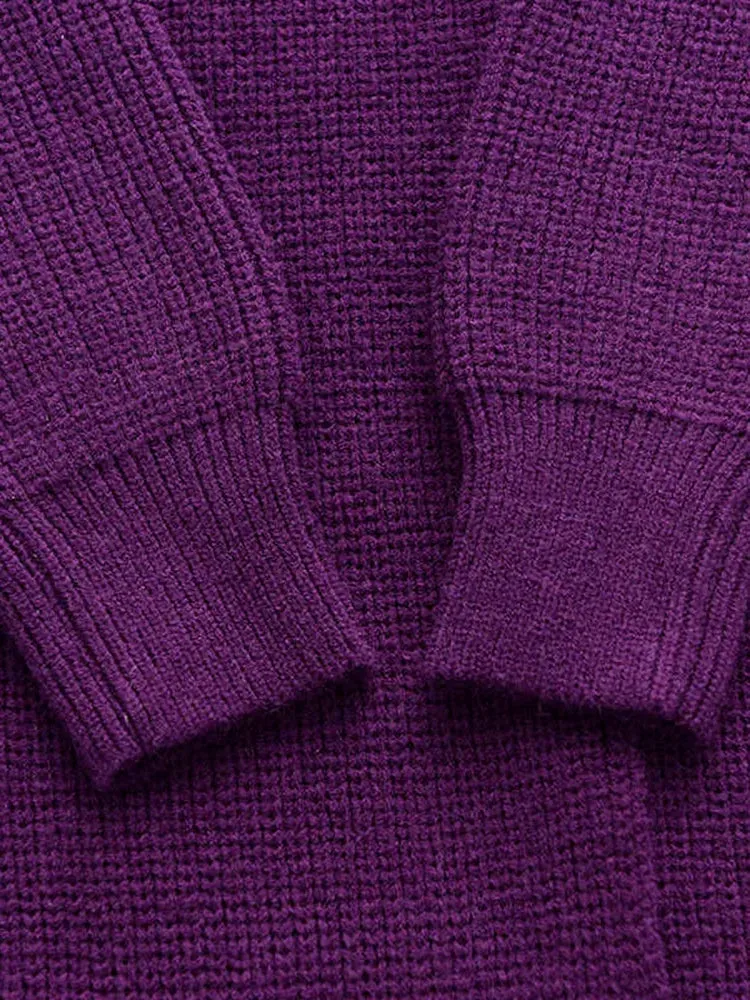 Maxi Split  Purple Turtleneck Pullover
