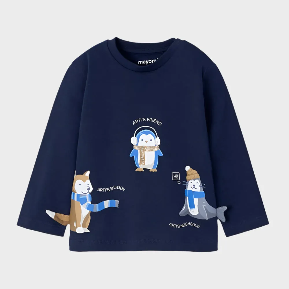 Mayoral Baby Boy Long Sleeve Arctic T-shirt - Noche