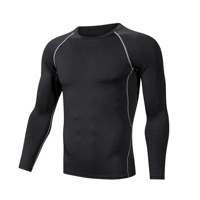 Men Compression Patchwork t Shirt