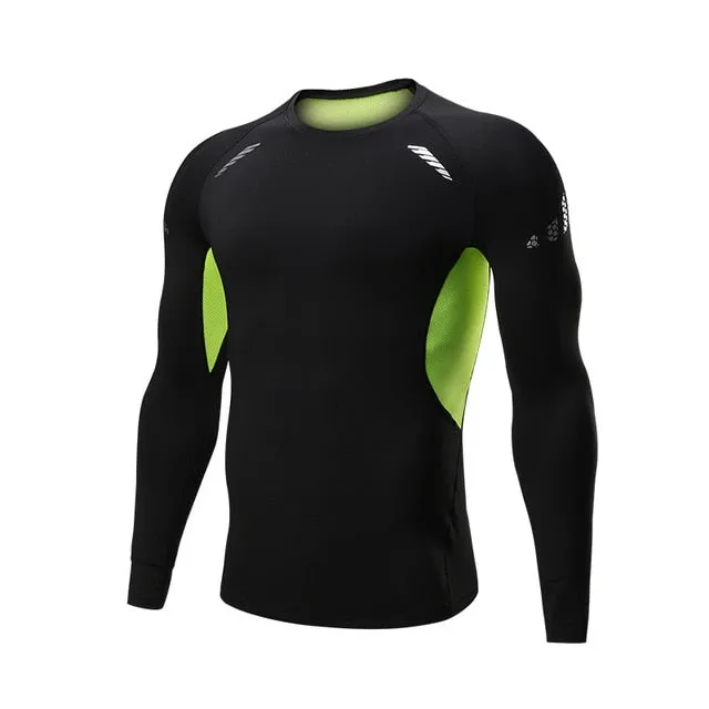 Men Compression Patchwork t Shirt
