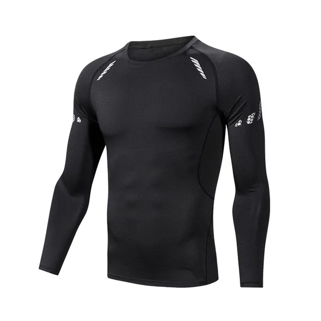 Men Compression Patchwork t Shirt