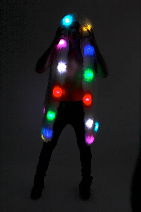 Men's LED Fur Vest in "Just The Tip-Purple"
