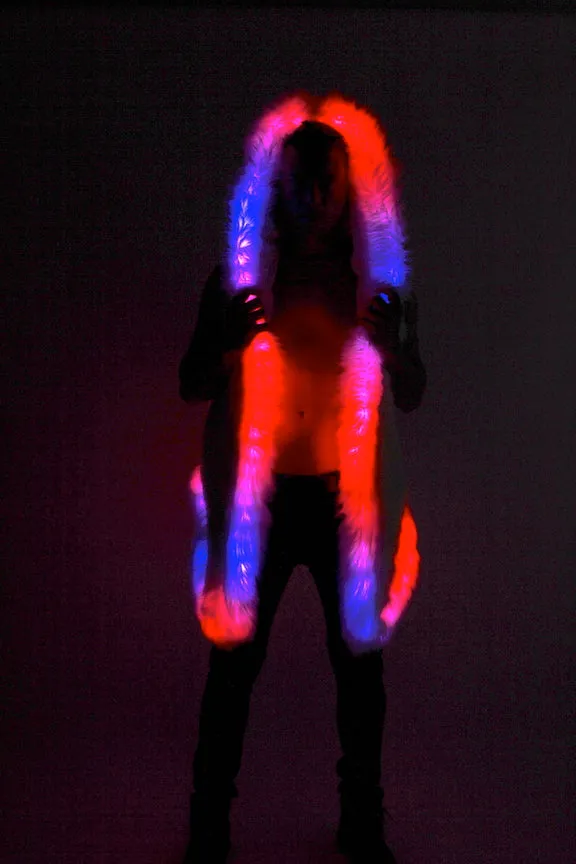 Men's LED Fur Vest in "Just The Tip-Purple"