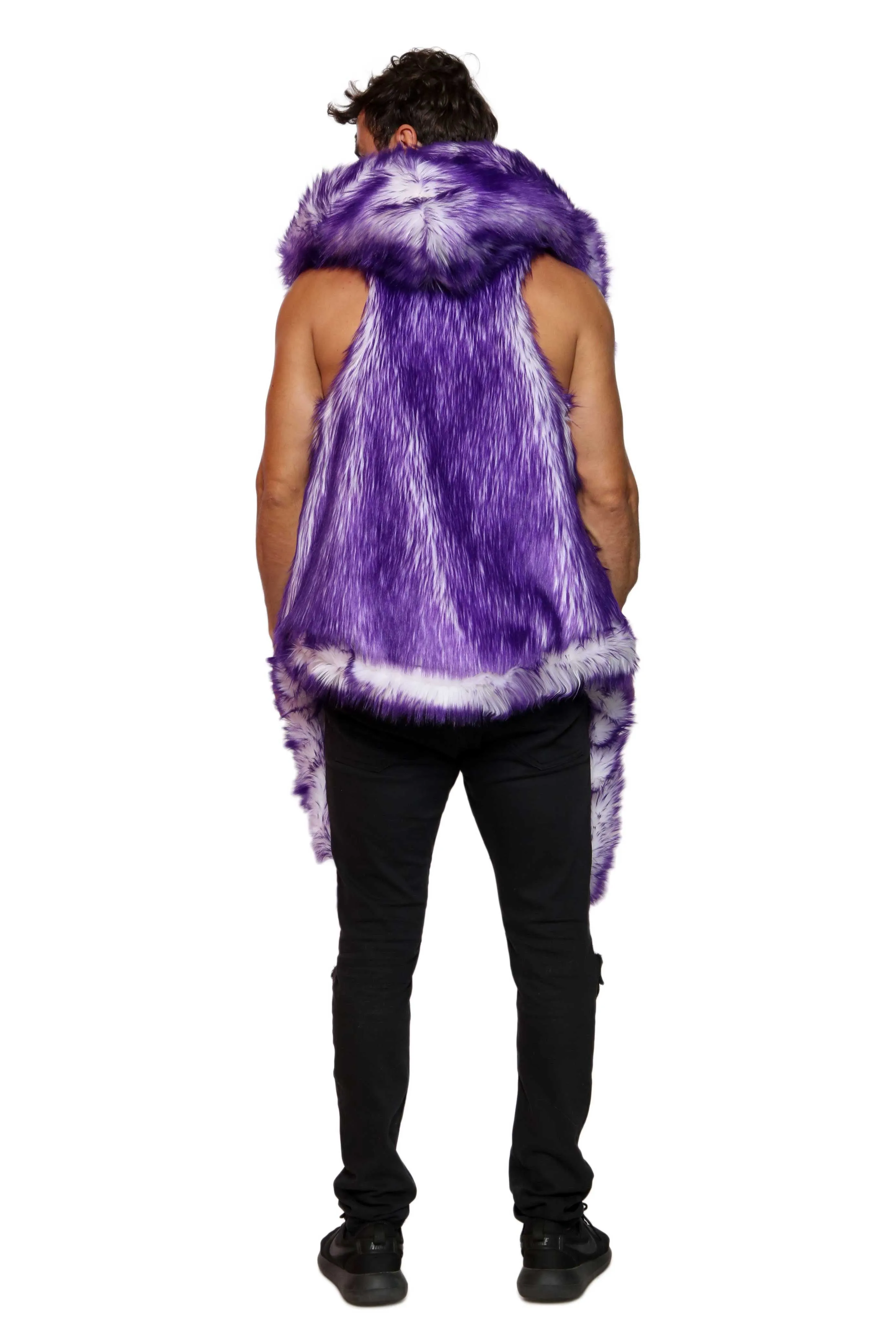 Men's LED Fur Vest in "Just The Tip-Purple"