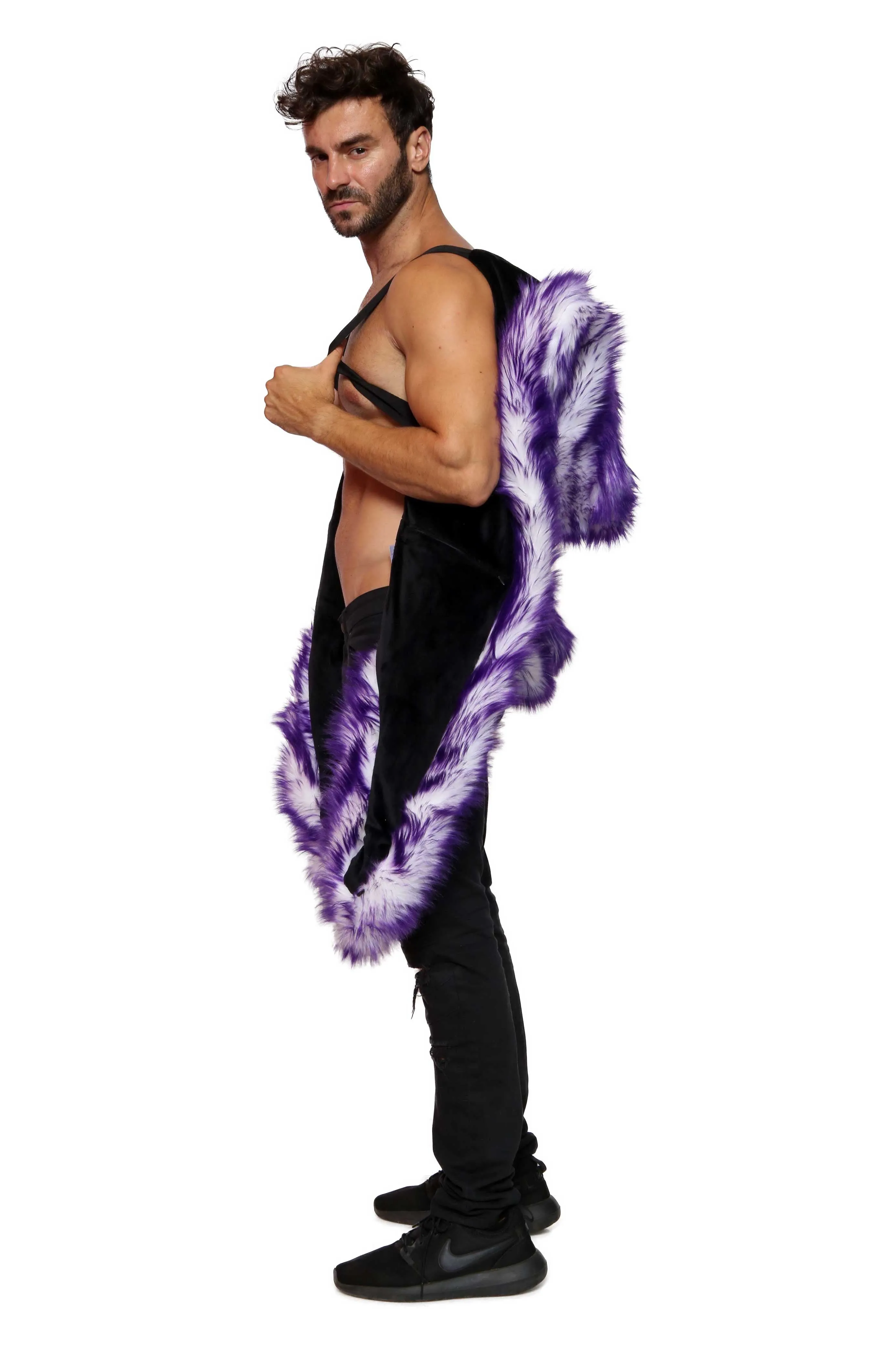 Men's LED Fur Vest in "Just The Tip-Purple"