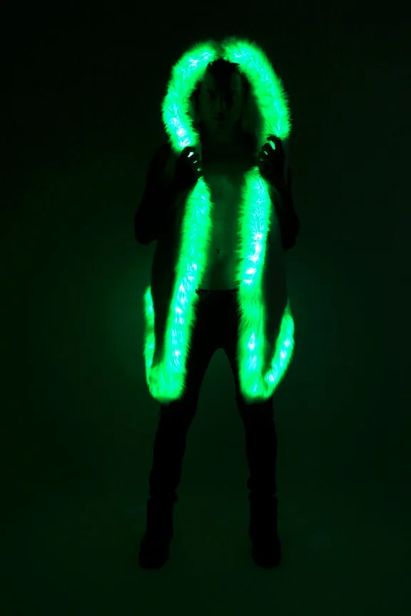 Men's LED Fur Vest in "Just The Tip-Purple"