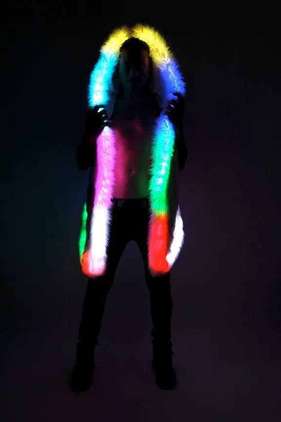Men's LED Fur Vest in "Just The Tip-Purple"
