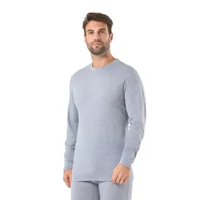 Men's Merino 200g Long Sleeve Crew Thermal Top Grey Heather
