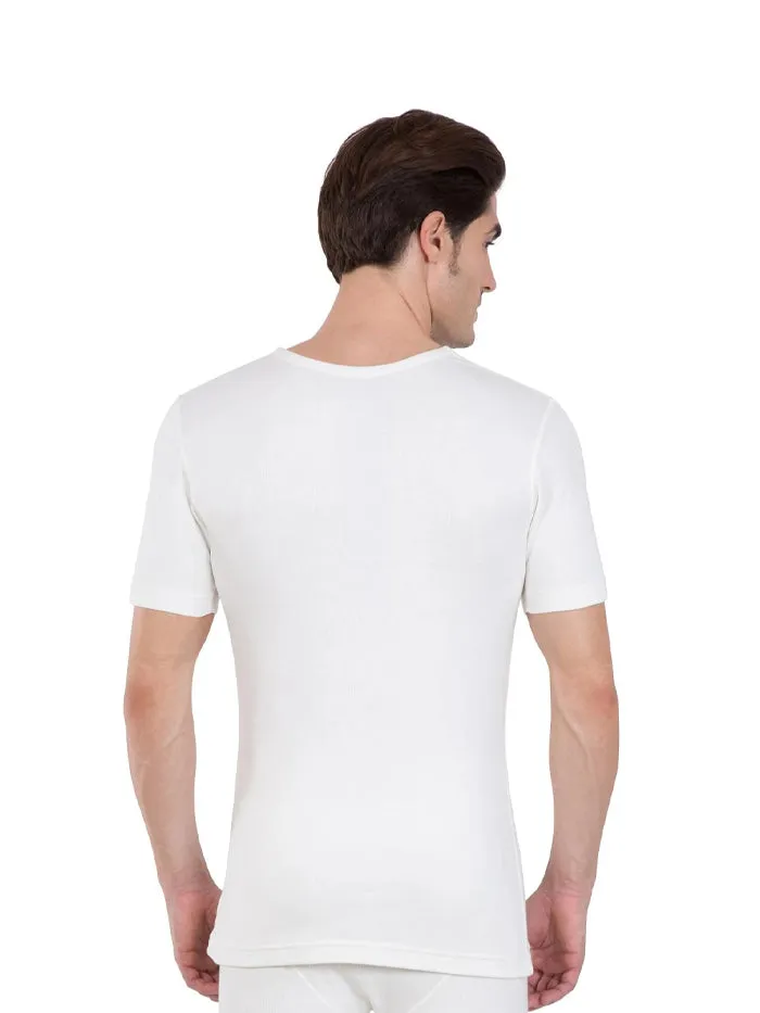 Men's Off White Thermal Short Sleeve Vest
