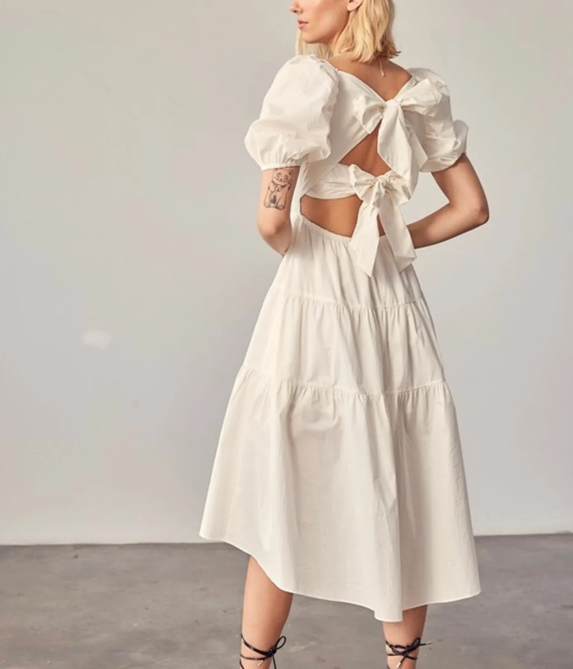 Mindy Puff Sleeve Midi Dress