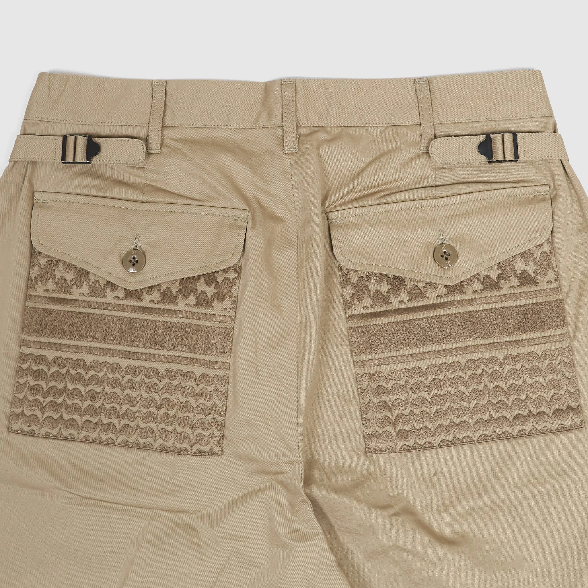 Neighborhood SMG Pleated Bermuda Shorts With Embroidered Pockets