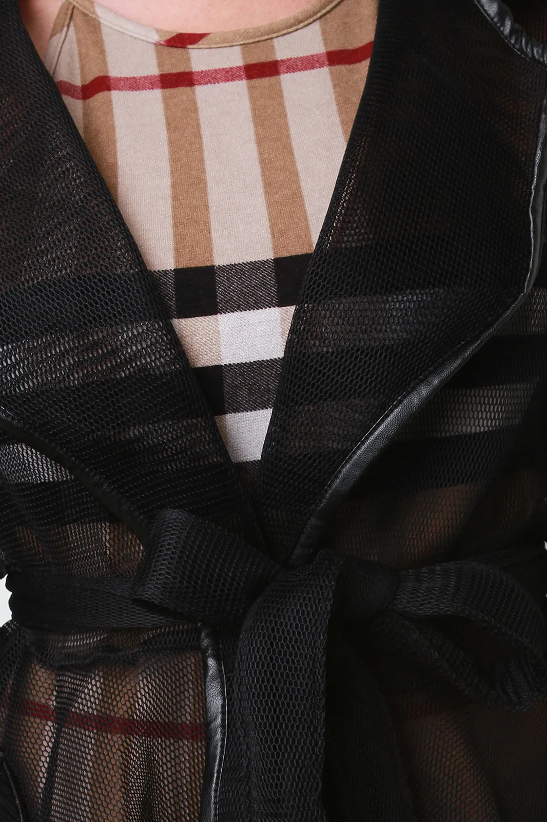 Netted Mesh Trench Coat
