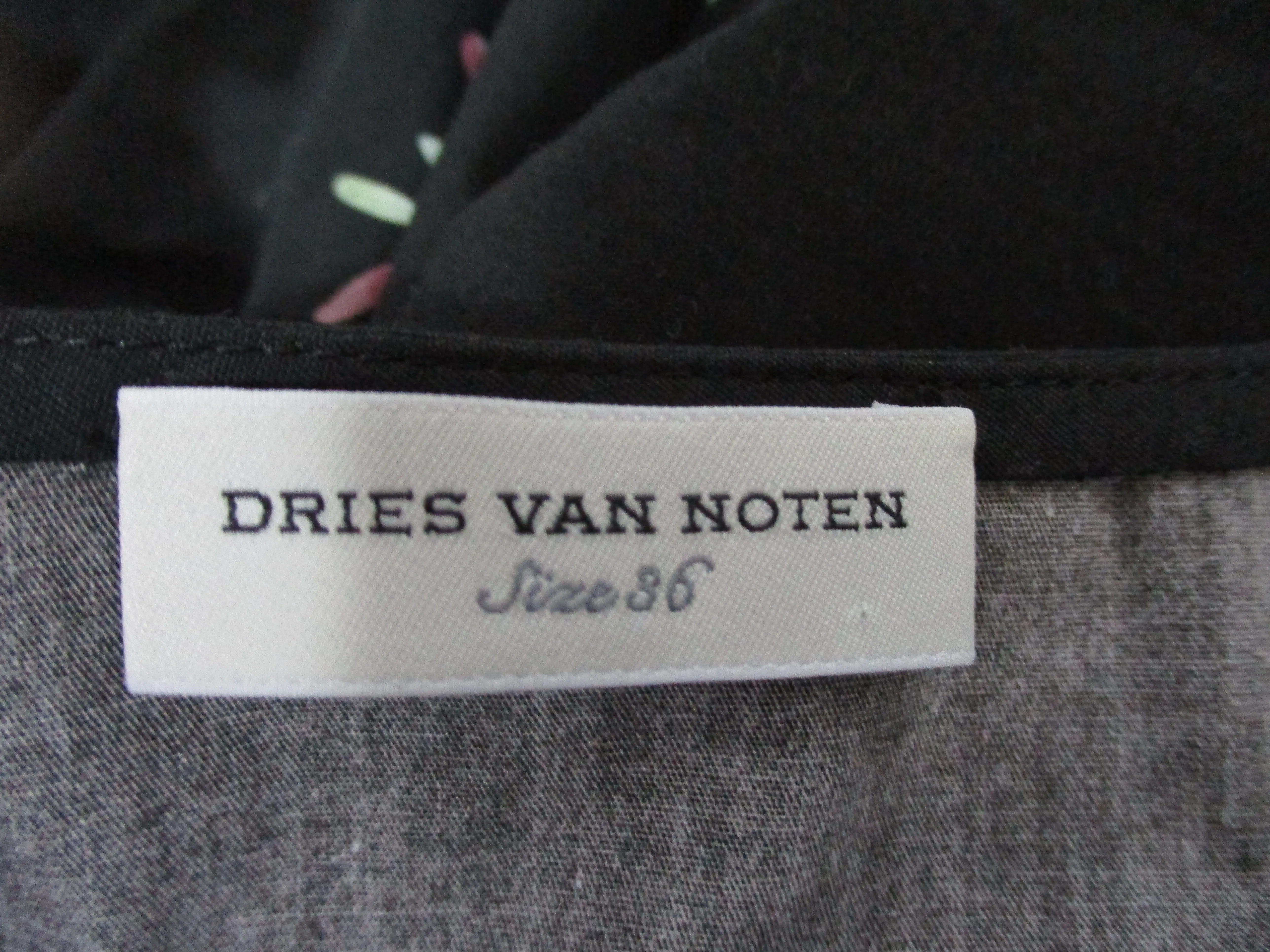 NEW DRIES VAN NOTEN Floral Top Blouse Shirt 36 BLACK
