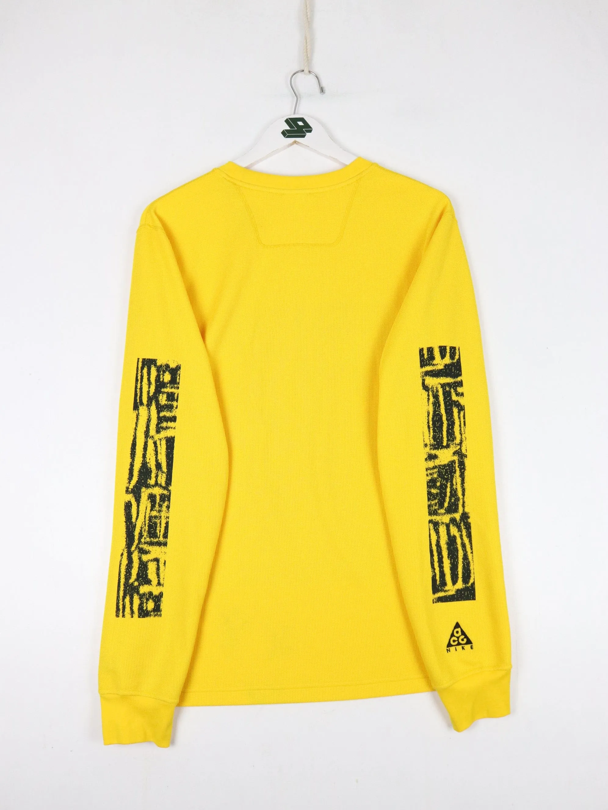 Nike ACG T Shirt Mens Small Yellow Thermal Outdoors