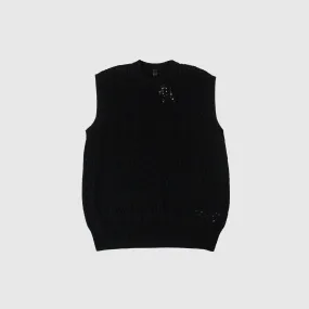 No Problemo Alien-O Lace Cotton Vest - Black
